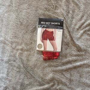 Red Boy Shorts - Women's Shiny Dance Shorts